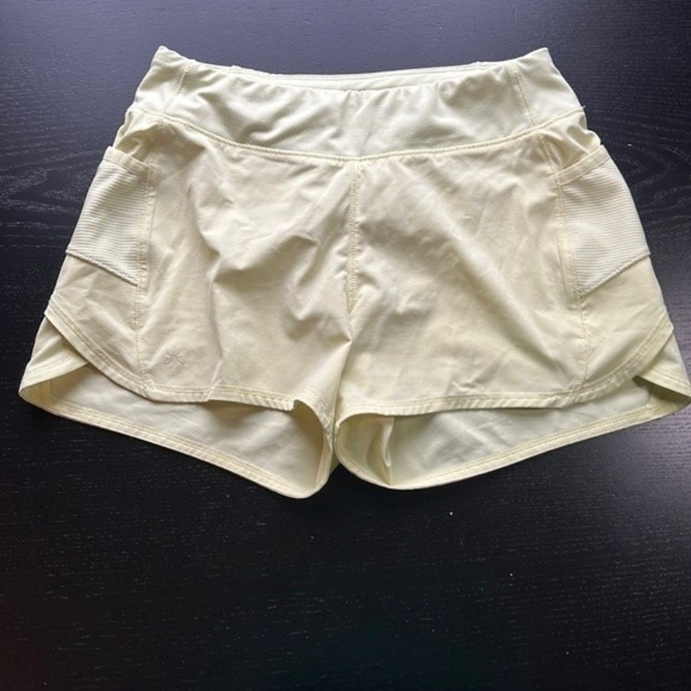 Athleta Lime Green Record Breaker 3" Short Size M (8/10)